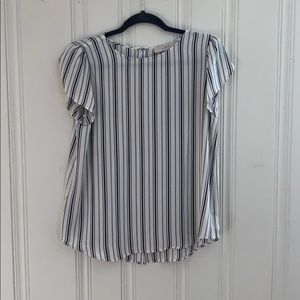 LOFT Stripe Black & White Blouse
